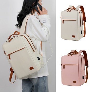 日韓水漾女用雙肩包電腦包商務手提包學生書包