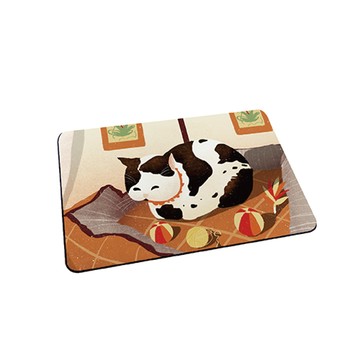 台灣製造 插畫貓咪系列 軟式珪藻土地墊 吸水地墊-悠閒午後60*40*0.5cm_廠商直送