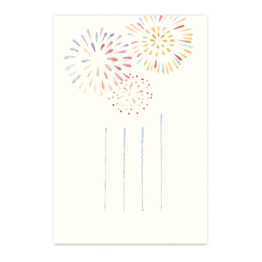 絵葉書 ポストカード 夏 季節のはがき 花火 おしゃれ 和紙 手紙