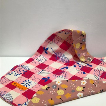 貴婦名媛指定款手工縫製圍兜-北歐風極簡線條 加長版 粉色野餐