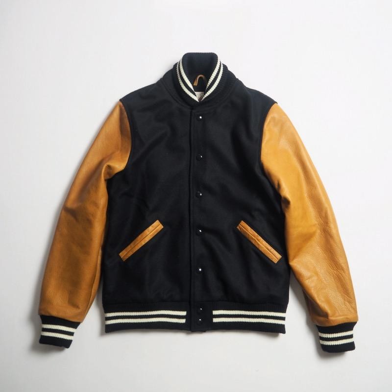 Dehen ディーエン デーヘン スタジャン アワードジャケット VARSITY JACKET / BLACKxRUST | LINEブランドカタログ