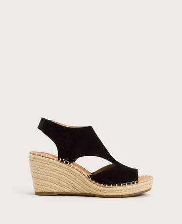 Gentle Souls- Cody Suede Esparille Wedge in Black, Size: 10 by Kenneth Cole