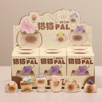 ✨蝦皮優選熱賣🌸新款貓貓PAL水晶創意擺件小貓公仔玩具臥室擴香石桌面女生禮物