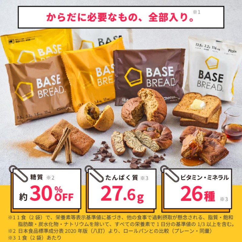 公式 BASE BREAD ベースブレッド 各2袋(チョコレート ミニ食パン