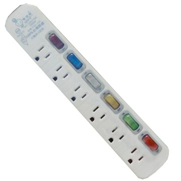 威電牌6尺6座6開關3孔電腦延長線~MIT