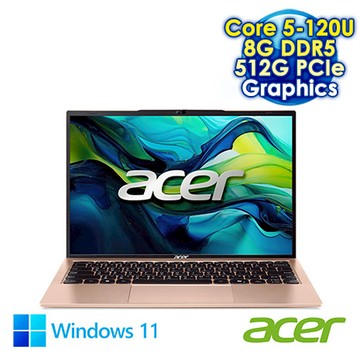 ACER Aspire Lite 14 AL14-52M 14吋筆電 (WUXGA IPS/Core 5-120U/8G DDR5/512G SSD/WIN 11)金