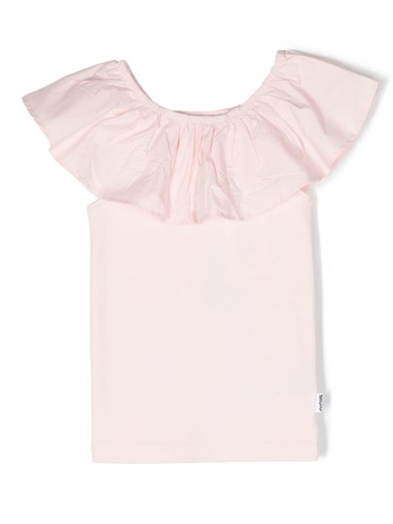 Molo - Reca ruffle-collar blouse - kids - Organic Cotton/Elastane - 170-176 - Pink
