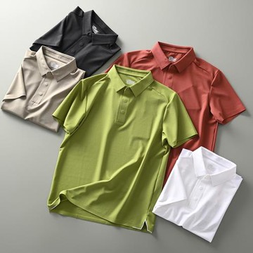 鳥家冰絲涼感速干透氣夏季戶外跑步健身運動休閑百搭短袖POLO衫男