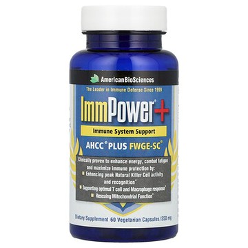 American Biosciences, ImmPower®+，AHCC® + FWGE-SC®，60 粒素食膠囊