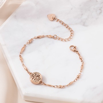 [鈦鋼]MARIGOLD雲朵花霓擴香手鍊【KMD117】-玫瑰金