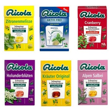 ~省錢一哥~Ricola 利口樂 瑞士草本喉糖 檸檬薄荷風味 冰川薄荷風味 蔓越莓 盒裝 27.5g 涼糖 隨貨附發票