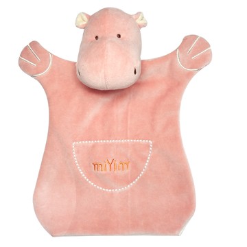 miYim - 有機棉手偶安撫巾 喜寶河馬 (新生嬰兒寶寶感統方巾玩偶)