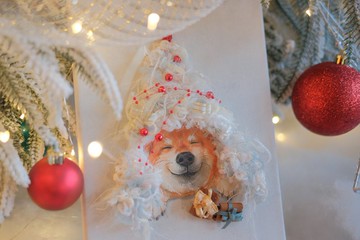 寵物似顏繪 編織畫 可客製化 聖誕佈置 居家掛畫