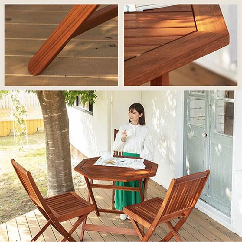 天然木テーブル ガーデンテーブル 木製 折りたたみテーブル DIY 
