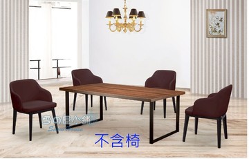 ╭☆雪之屋居家生活館☆╯工業風餐桌(淺胡桃加厚桌面/黑砂腳)R1105-01