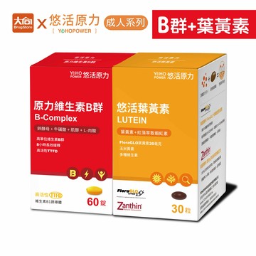 悠活原力 綜合維生素B群緩釋膜衣錠(60粒)+悠活葉黃素(30粒)