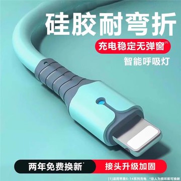 適用蘋果數據線usb接口快充14pro充電線iPhone12max快速大頭手機11/13車載平板ipad8plus7耳機6防折斷加長2米