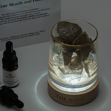 穩定療癒日常 THE MOON  茶水晶擴香燈 // 健康X安定 水晶禮盒