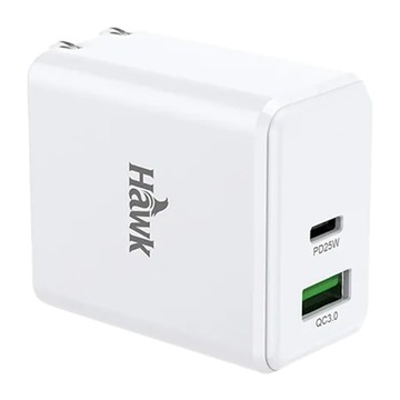 Hawk 浩客 25W高速PD電源供應器 58g  白色  1個