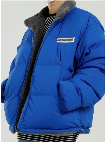 FINDSENSE X 男雙面穿立領百搭寬鬆加厚棉服男外套