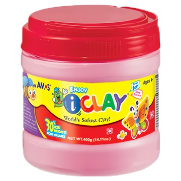 AMOS 阿摩司 iClay 超輕黏土 400g  粉紅色  1罐