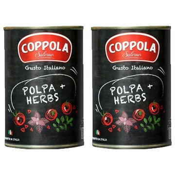 COPPOLA 柯波拉 天然無鹽蘿勒切丁蕃茄基底醬 義大利原產 無麩質 植物五辛素可食  400g  2罐