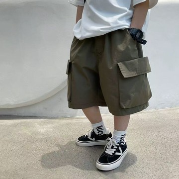 🍀AY🍀 兒童短褲 男童短褲 中大童短褲 新款夏季工裝短褲 兒童時尚純棉男童五分褲 薄款中大童寬鬆潮流