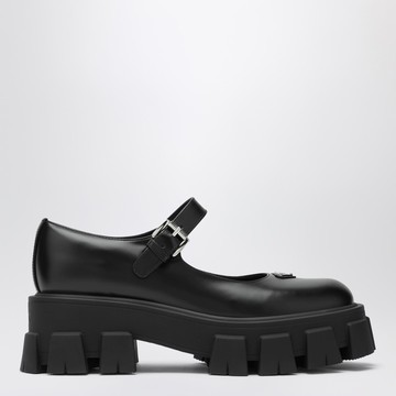 Black leather Monolith ballerinas