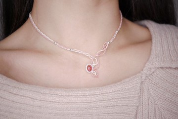 碧璽 蠟線編織頸繩