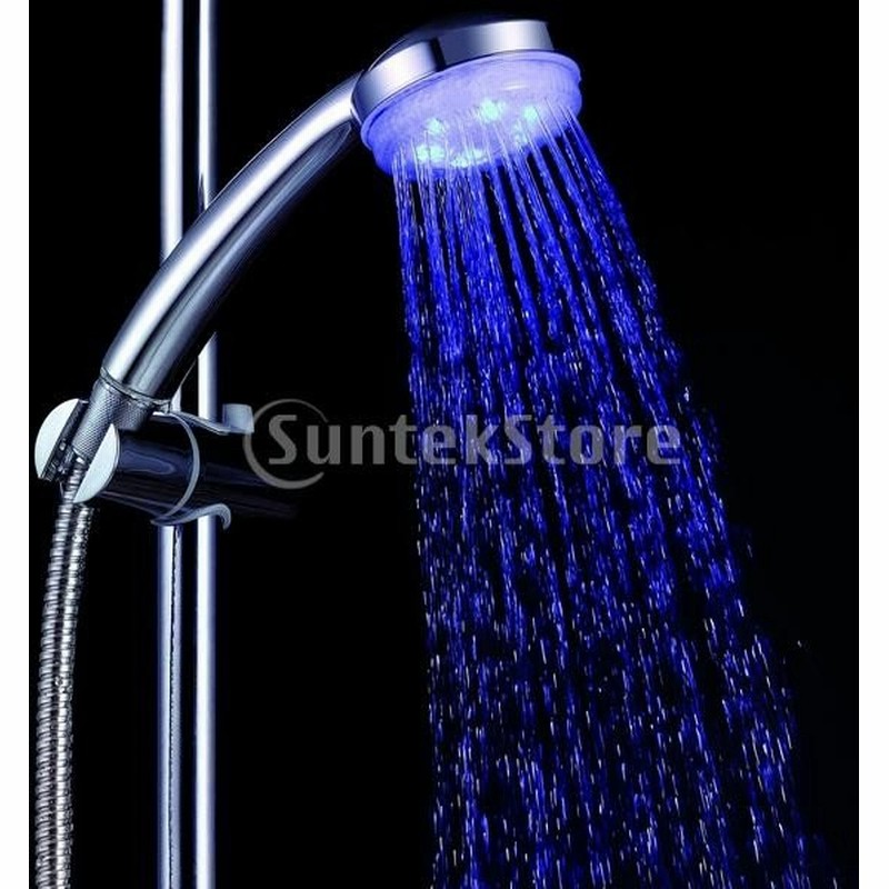 ノーブランド 品 青色 Led ライト ハンドヘルド シャワー スプレーヘッド 浴室 スプリンクラー Abs クローム 22cm 通販 Lineポイント最大0 5 Get Lineショッピング