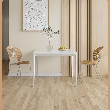 台灣公司 免稅開票 餐桌 餐桌椅巖板組合餐桌家用現代飯桌簡約小戶型鋁合金桌子長方形白色S089快速出貨