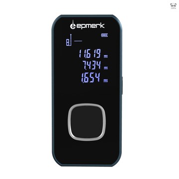 Lepmerk 60米迷你雷射測距儀 數字雷射測量儀 雷射測量工具帶背光LCD 電子角度傳感器 測量面積、體積和周長【黑