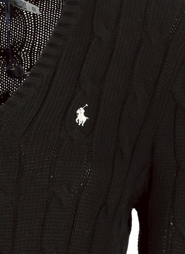 Polo Ralph Lauren Plaited Cotton V-Neck Sweater