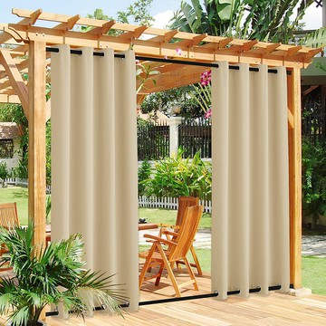 戶外防水窗簾上下打孔防風防雨外陽臺涼亭全遮光庭院葡萄架防曬布