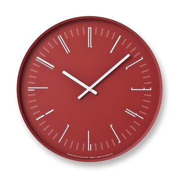 Lemnos Draw 時鐘 (平玻璃) - 紅