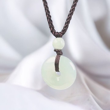 冰種白翡翡翠平安扣項鍊 | 天然緬甸玉翡翠A貨 | 送禮