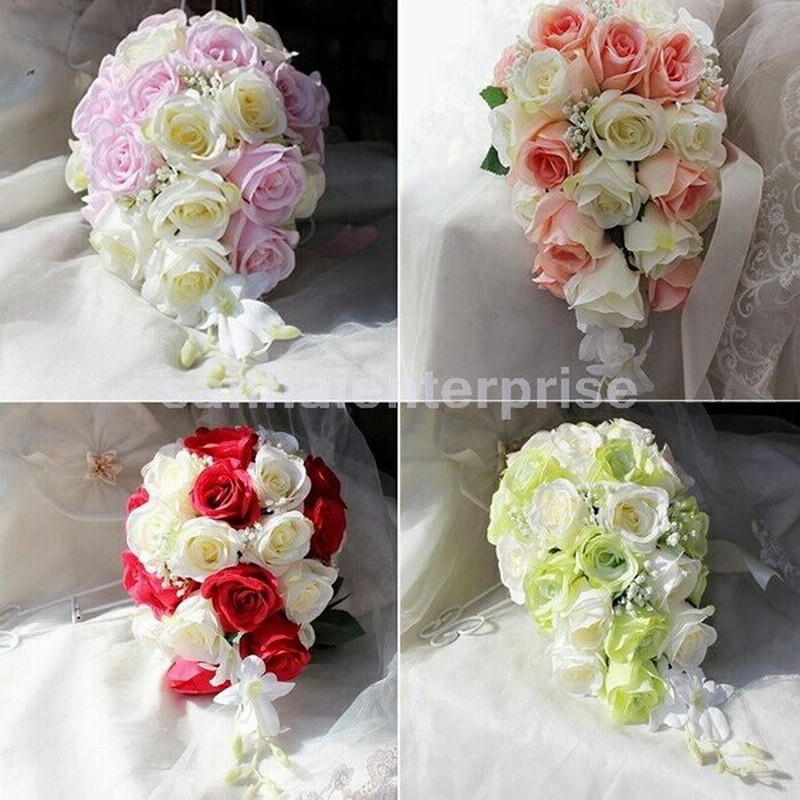 4カラー展開 ウェディングブーケ造花ブーケブライダルブーケラウンドブーケ花束 レッド ピンク グリーン シャンパン B 通販 Lineポイント最大get Lineショッピング