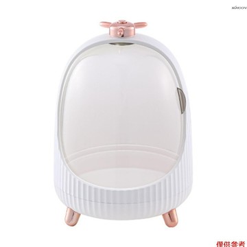 防塵化妝品收納盒 旋轉抽屜式口紅護膚品置物架 白色 中號