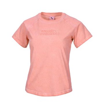 Puma 上衣 Moods In Nature Washed 粉紅 短袖 洗舊 女款 復古 637346-26