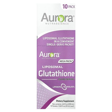 Aurora Nutrascience, Mega-Pack+®，脂質體谷胱甘肽，10 包，每包 0.68 液量盎司（20 毫升）