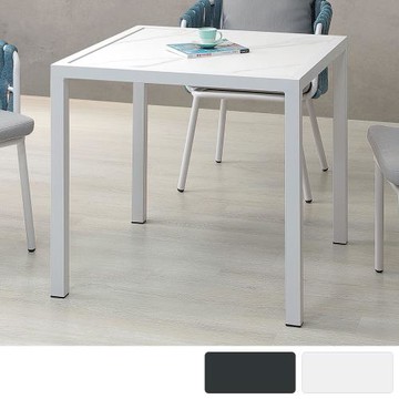 Boden-波本2.7尺鋁合金防水方型餐桌/戶外休閒桌/小方桌/商業洽談桌(兩色可選)