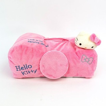 【震撼精品百貨】Hello Kitty 凱蒂貓~日本SANRIO三麗鷗 KITTY絨毛面紙套-復古系列粉*56177