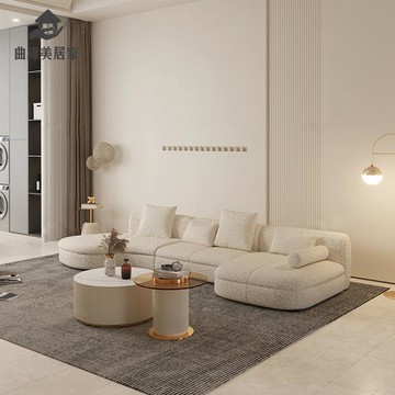 北歐復古布藝 沙發小戶型創意侘寂風 網紅設計師款貴妃位 沙發小紅書qxm8281