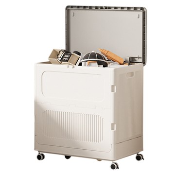 【品樂生活】145L加大翻蓋摺疊收納箱推車HE7368-WT/超大容量收納箱/換季收納箱/器材箱