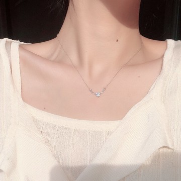 眼觀925純銀一鹿有你項鏈女鎖骨鏈ins簡約氣質百搭韓國小眾設計感1入