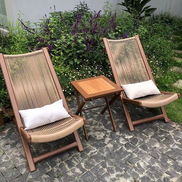 免運 開立發票 躺椅戶外陽臺庭院休閑椅子編織靠背藤椅懶人椅網紅民宿可折疊桌椅 快速出貨