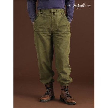 重磅純棉阿美咔嘰法式復古1960年摩托化兵束腳軍褲長褲southsoul