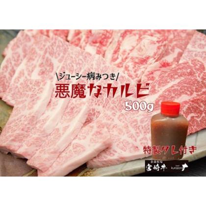 ふるさと納税 宮崎県産黒毛和牛悪魔なカルビ焼肉　 500ｇ 宮崎県小林市