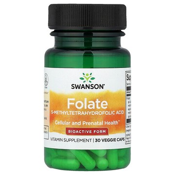 Swanson Vitamins, 葉酸，30 粒素食膠囊（每粒 680 微克 DFE）