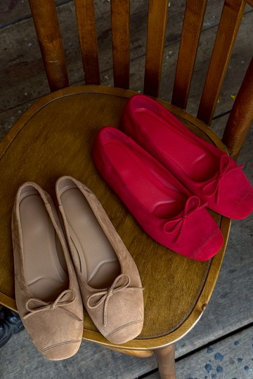 人間絕美麂皮Ballet flats